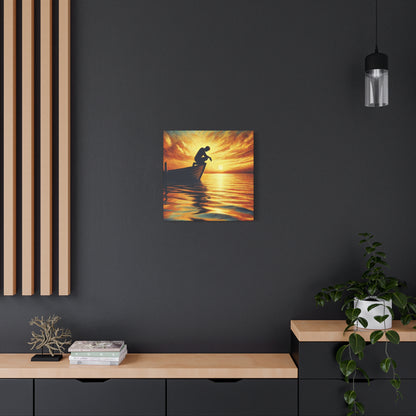 Hand Painted Canvas Wall Art Print - On The Lake