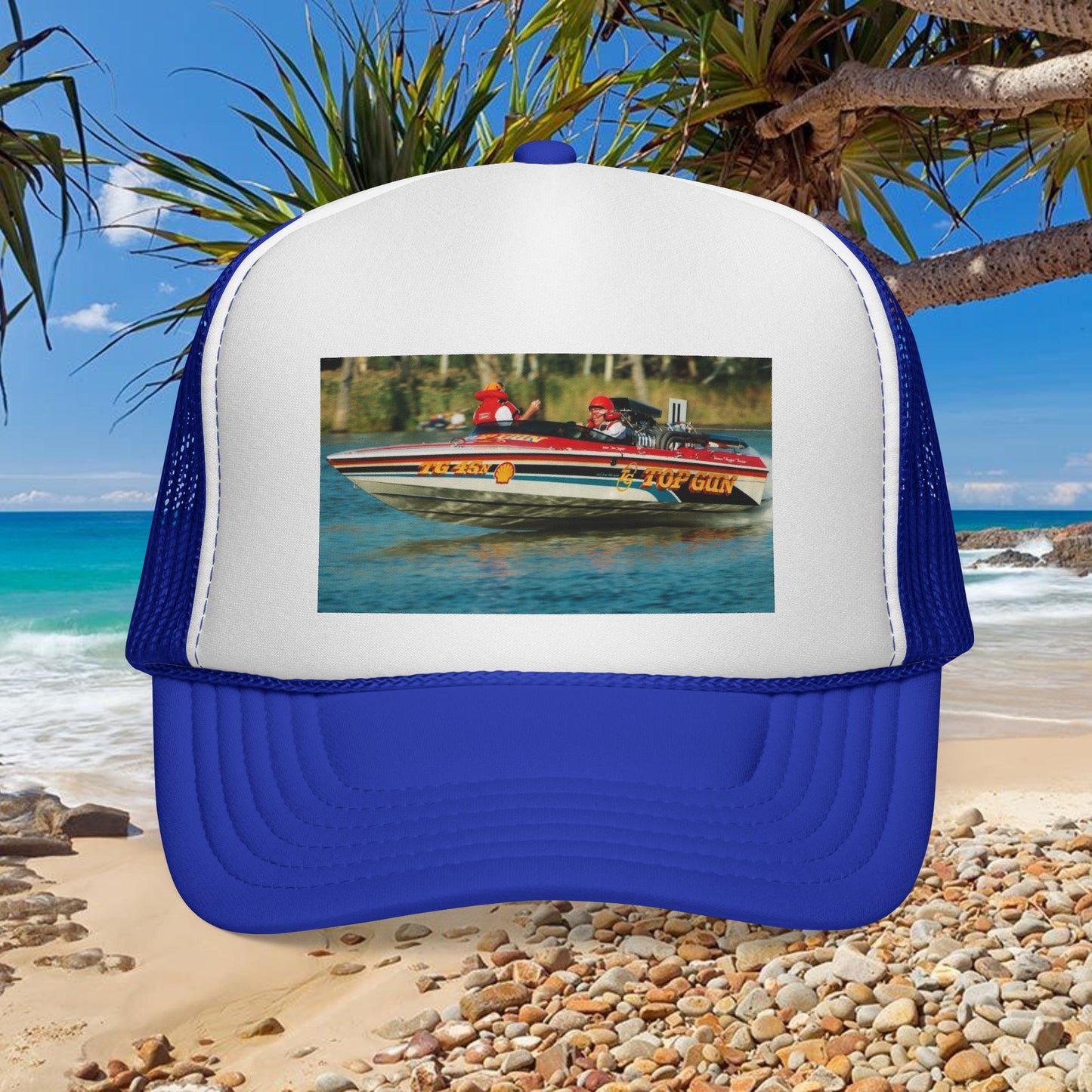 Australian Water Ski Racing Tribute Trucker Cap - TOP GUN ✈️ Bad Lad Oz celebrates the incredible success of the ski racing titan itself.