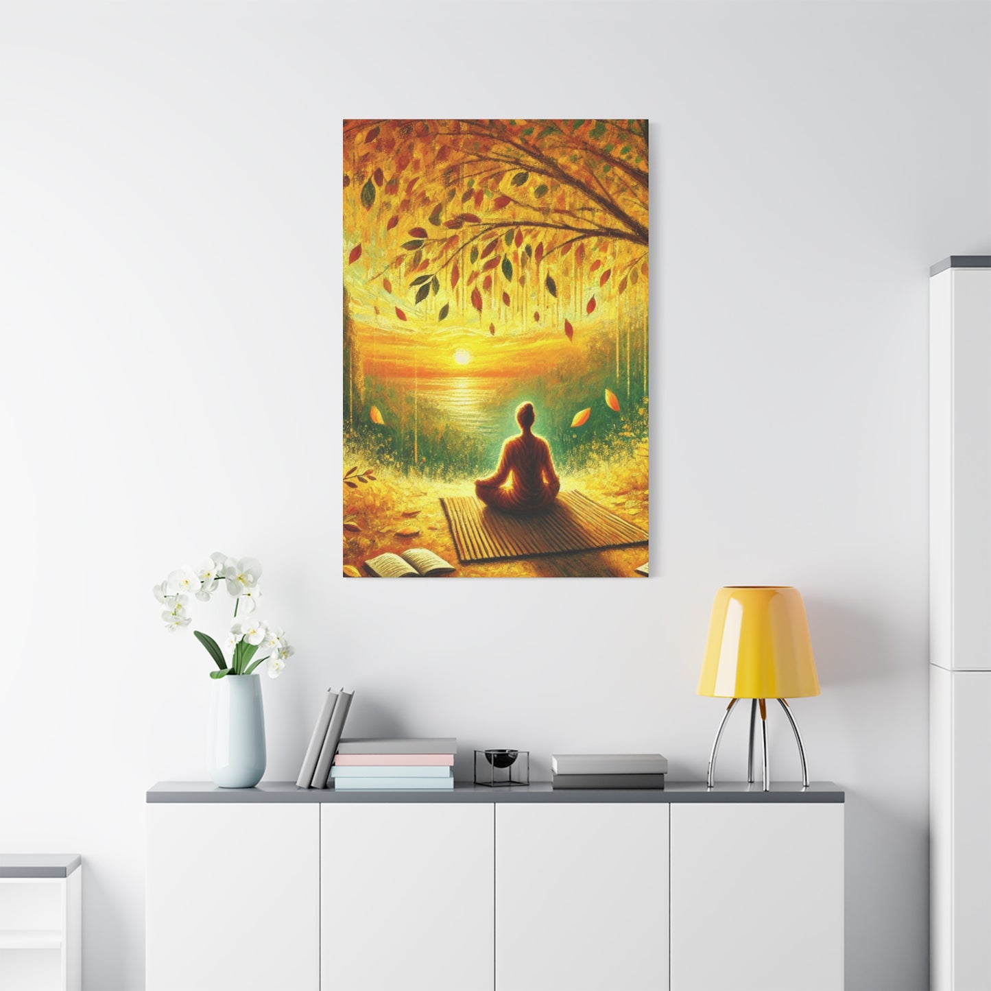 Hand Painted Canvas Wall Art Print - Meditation
