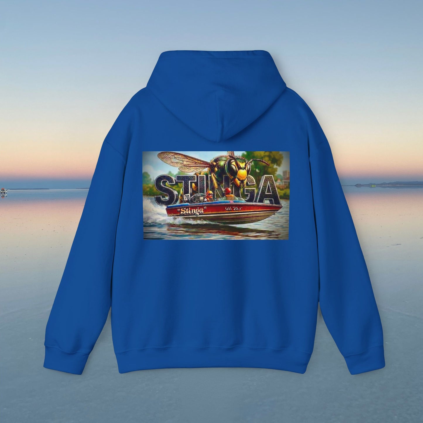 Copy of Copy of The Tribute Range - STINGA Australian Water Ski Racing Hoodie. Bad Lad Oz has paid homage to the iconic STINGA with our Tribute Collection