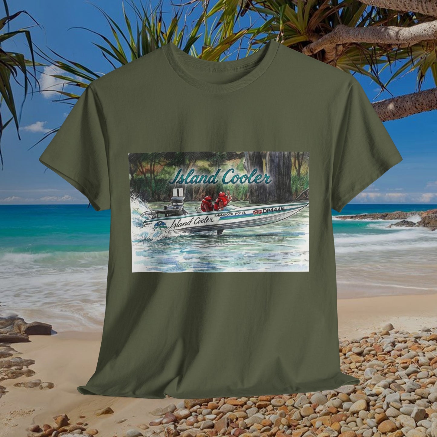ISLAND 🏝️ COOLER Australian Water Ski Racing Tribute Range T-shirt Celebrates the Original Kings of the Murray