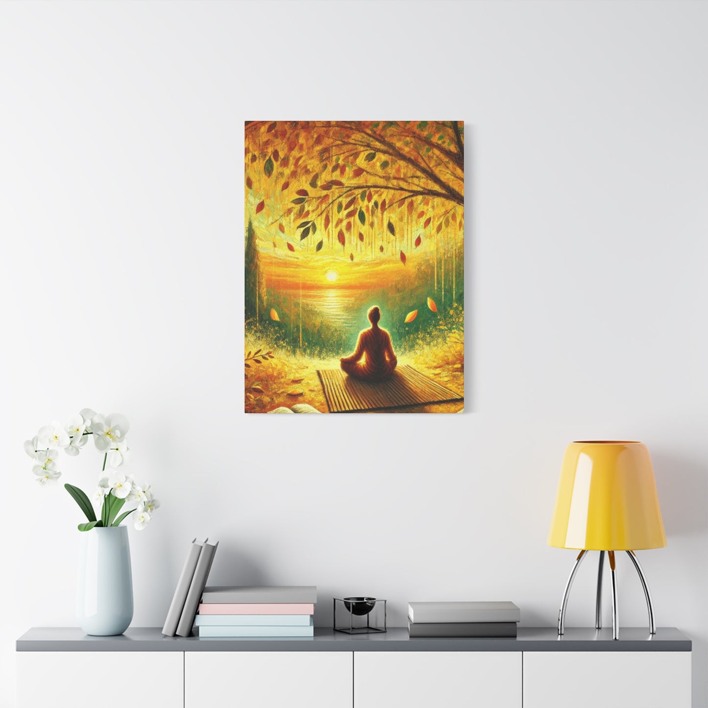 Hand Painted Canvas Wall Art Print - Meditation
