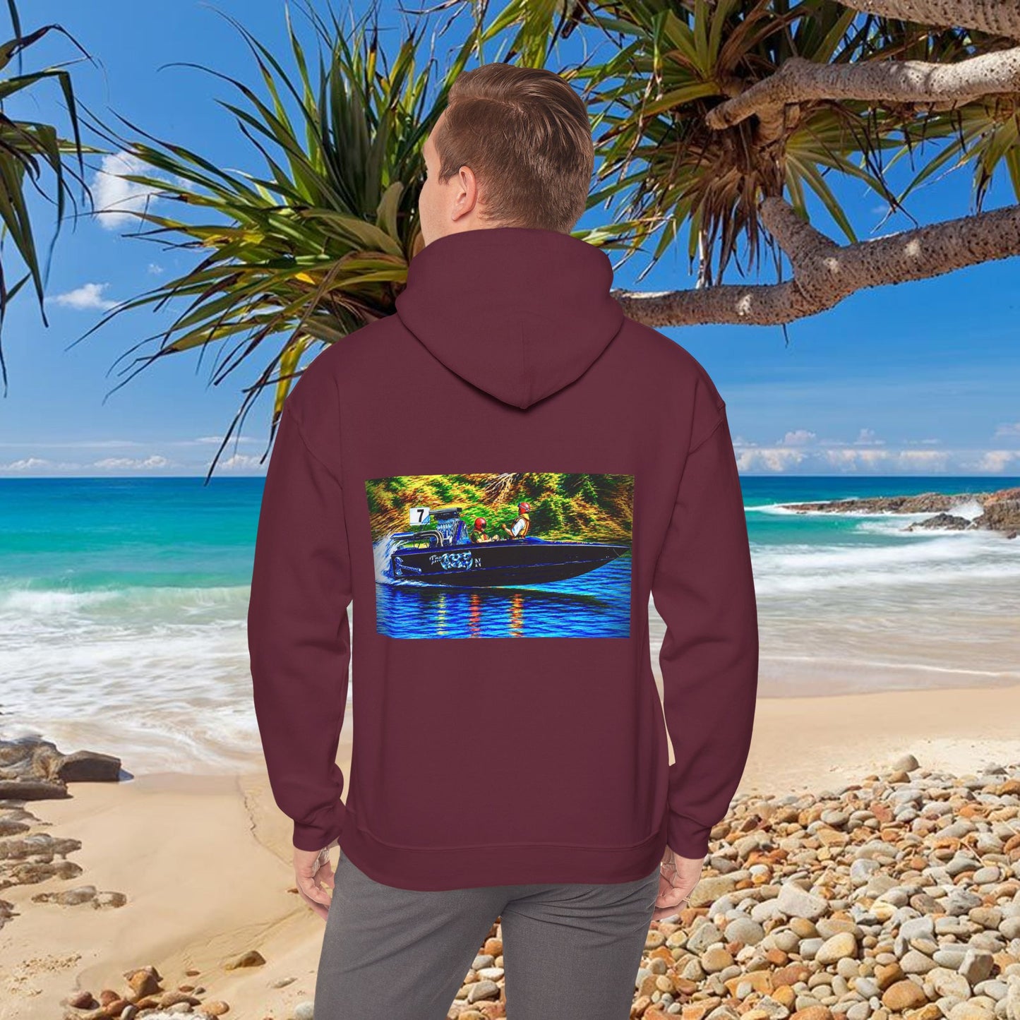 The Tribute Range - THE AXE -  Australian Water Ski Racing Hoodie. Bad Lad Oz has paid homage to the iconic THE AXE with our Tribute Collection