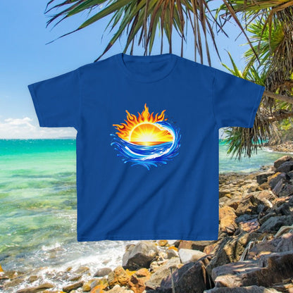 Bad Lad Australia Beach Bum Kids Unisex Tee - Fun, Aussie Pride Kids T-Shirt, featuring a Vibrant and Colourful Summer design