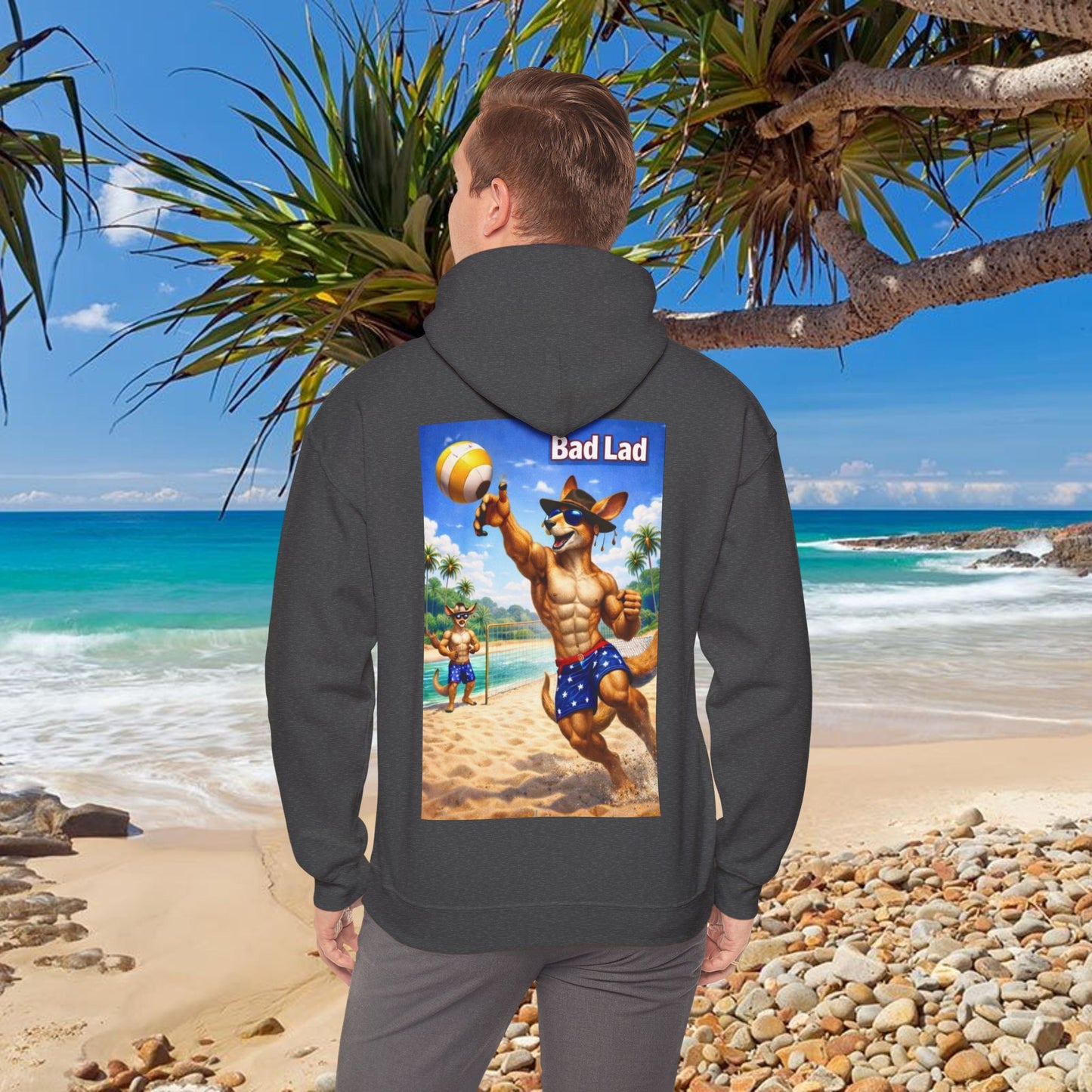 Bad Lad Oz Beach Volleyball Kangaroo Hoodie