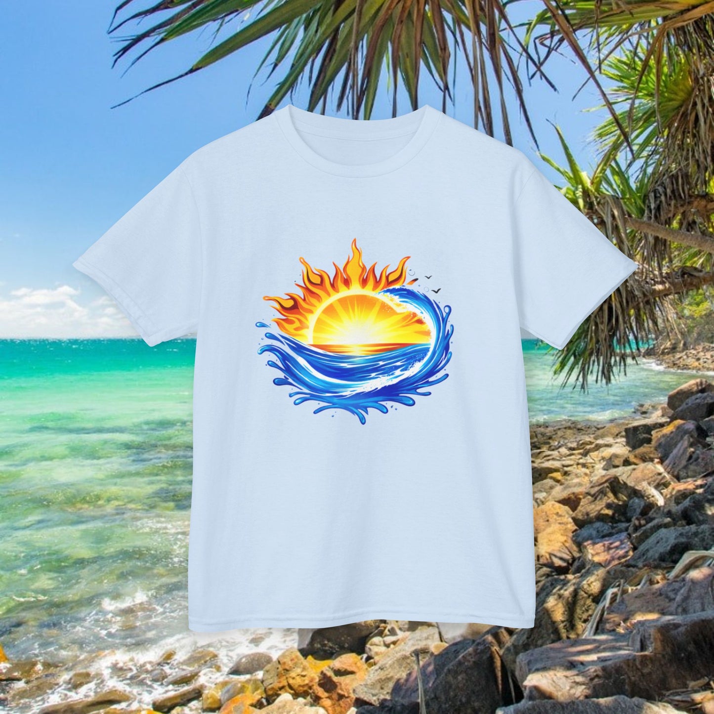 Bad Lad Australia Beach Bum Kids Unisex Tee - Fun, Aussie Pride Kids T-Shirt, featuring a Vibrant and Colourful Summer design