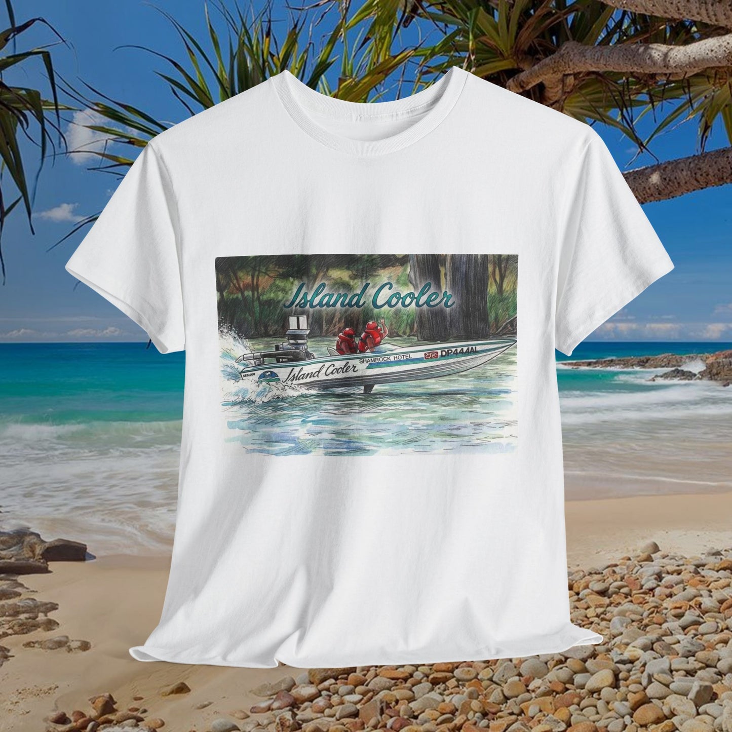 ISLAND 🏝️ COOLER Australian Water Ski Racing Tribute Range T-shirt Celebrates the Original Kings of the Murray