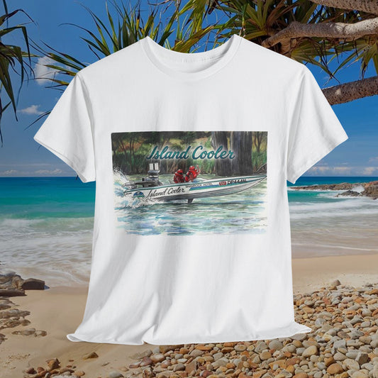 ISLAND 🏝️ COOLER Australian Water Ski Racing Tribute Range T-shirt Celebrates the Original Kings of the Murray