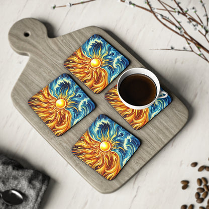 Sun Meets Ocean Cork Drink Coasters