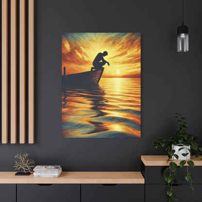 Hand Painted Canvas Wall Art Print - On The Lake