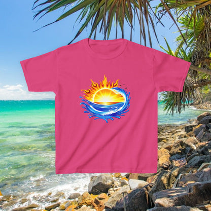 Bad Lad Australia Beach Bum Kids Unisex Tee - Fun, Aussie Pride Kids T-Shirt, featuring a Vibrant and Colourful Summer design