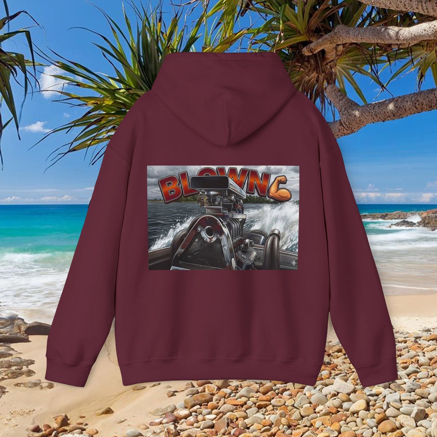 MIRAGE BLOWN MOTOR design from the Bad Lad Oz Ski Racing Tribute Collection Hoodies