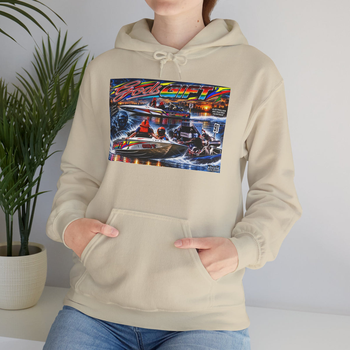 Gods Gift Tribute Hoodie Unisex Heavy Blend™ Hooded Sweatshirt Old School cool from Bad Lad Oz of the boat that changed the game Great Gift