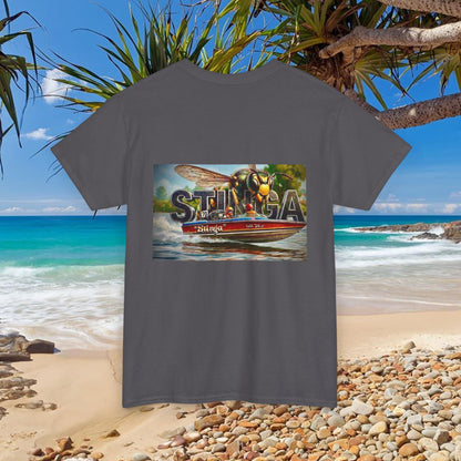 STINGA Australian Water Ski Racing Tribute T-shirt celebrating the incredible success of the Connelly known as simply LEGEND in ski racing