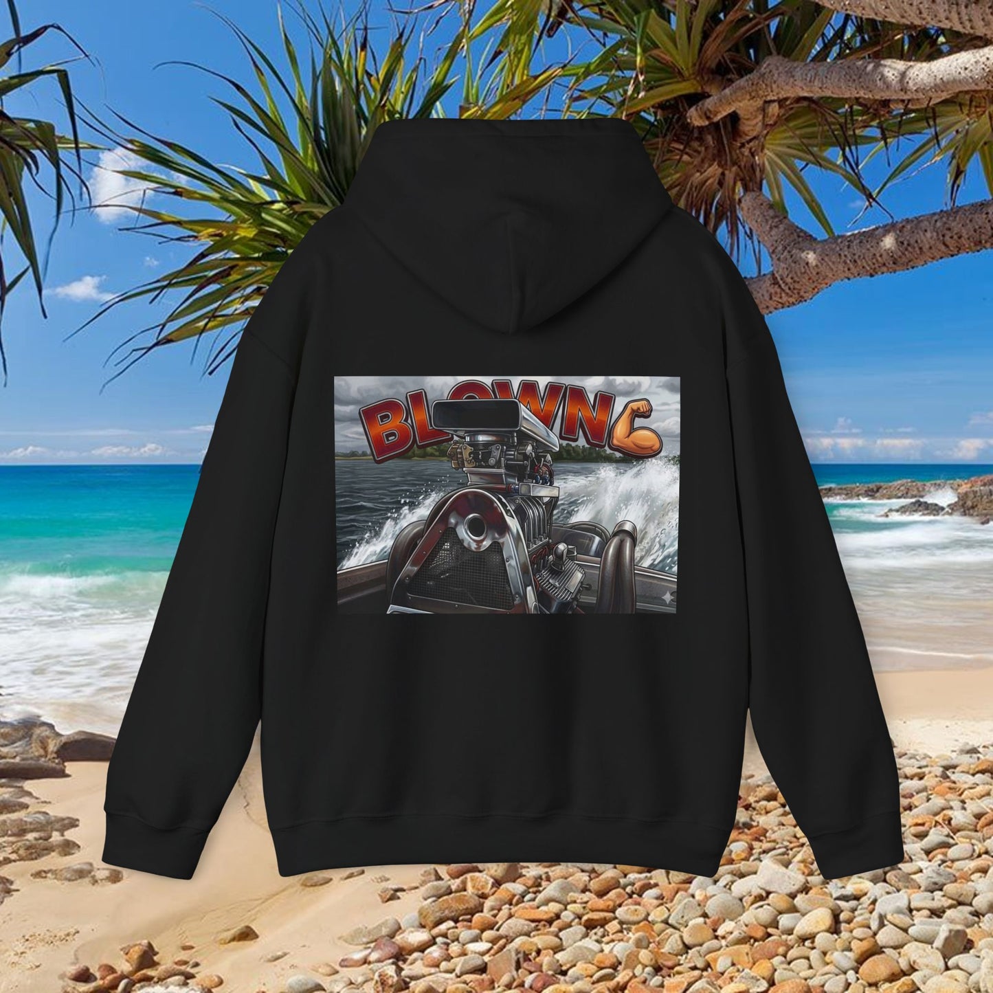 MIRAGE BLOWN MOTOR design from the Bad Lad Oz Ski Racing Tribute Collection Hoodies
