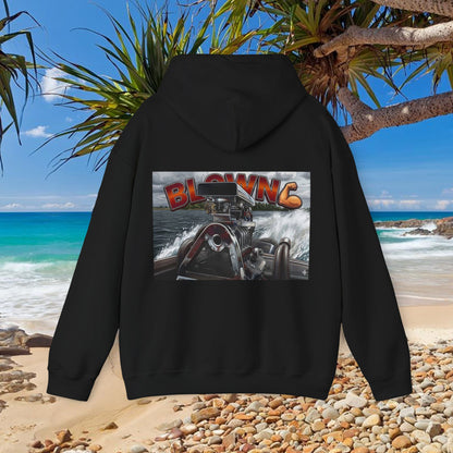 MIRAGE BLOWN MOTOR design from the Bad Lad Oz Ski Racing Tribute Collection Hoodies