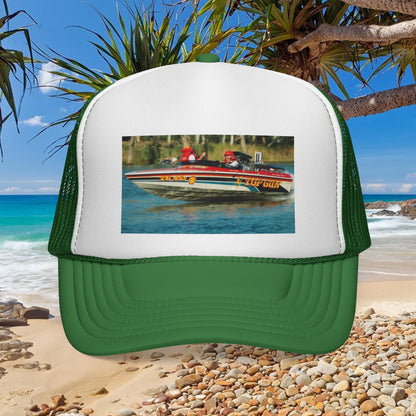 Australian Water Ski Racing Tribute Trucker Cap - TOP GUN ✈️ Bad Lad Oz celebrates the incredible success of the ski racing titan itself.