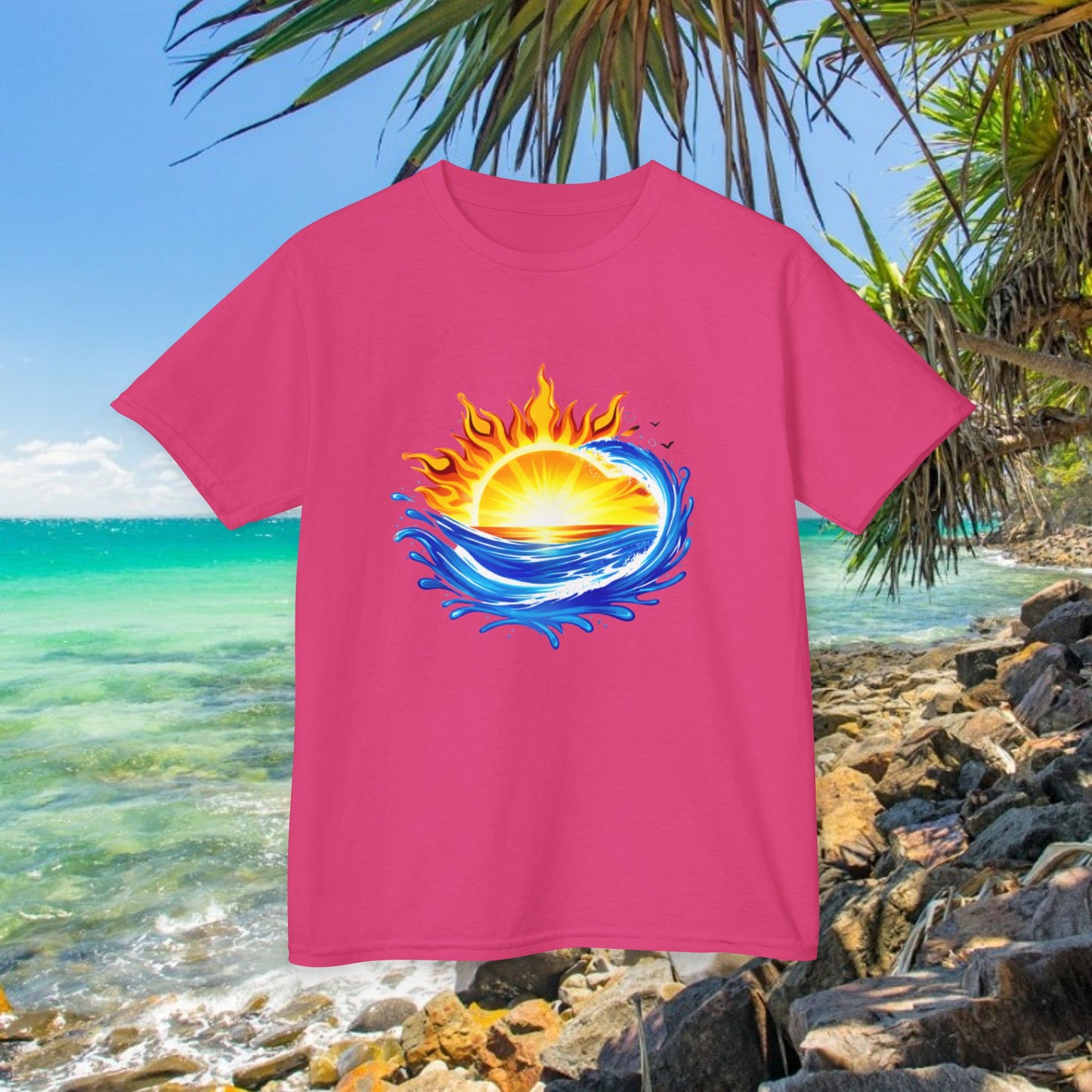 Bad Lad Australia Beach Bum Kids Unisex Tee - Fun, Aussie Pride Kids T-Shirt, featuring a Vibrant and Colourful Summer design