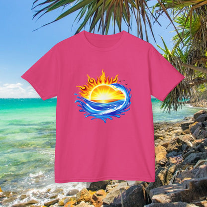 Bad Lad Australia Beach Bum Kids Unisex Tee - Fun, Aussie Pride Kids T-Shirt, featuring a Vibrant and Colourful Summer design