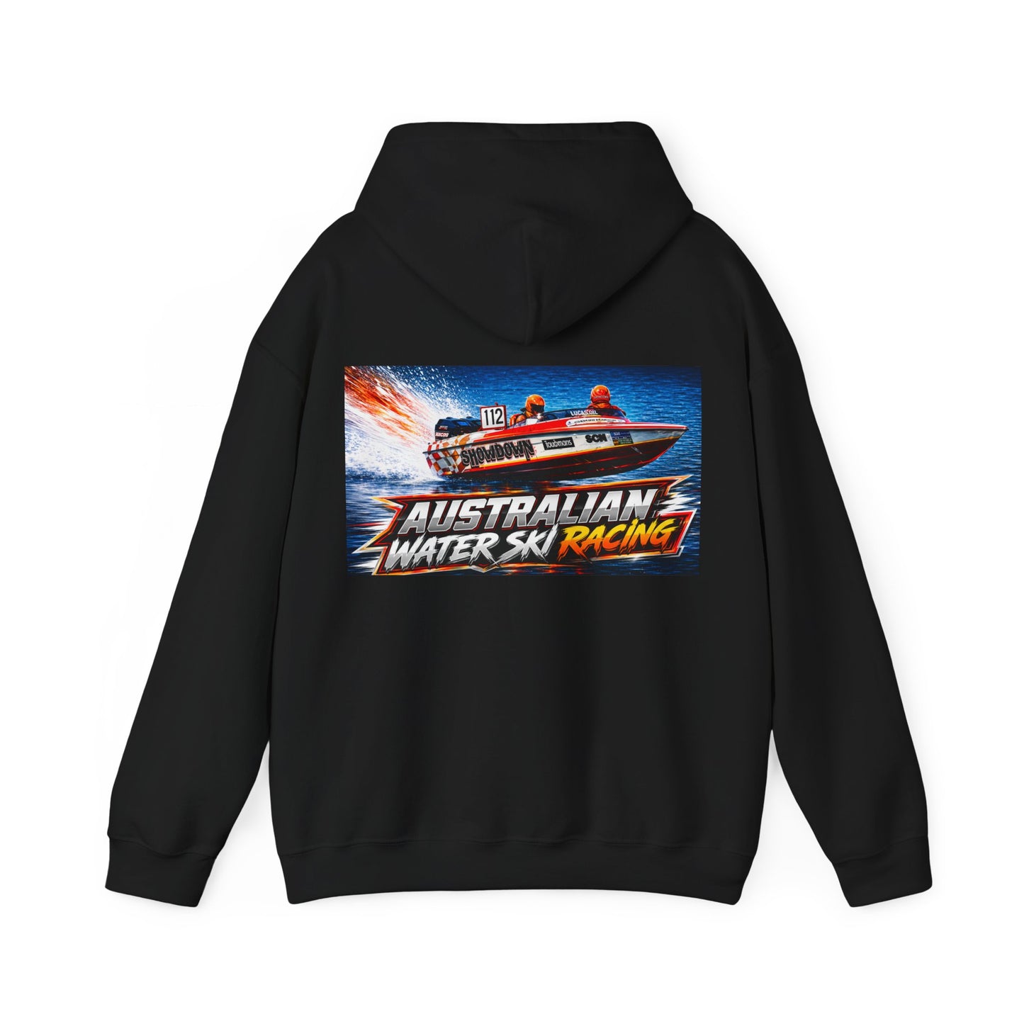 Australian Water Ski Racing Old School legend SHOWDOWN, is featured on this Bad Lad Tribute hoodie sweatshirt