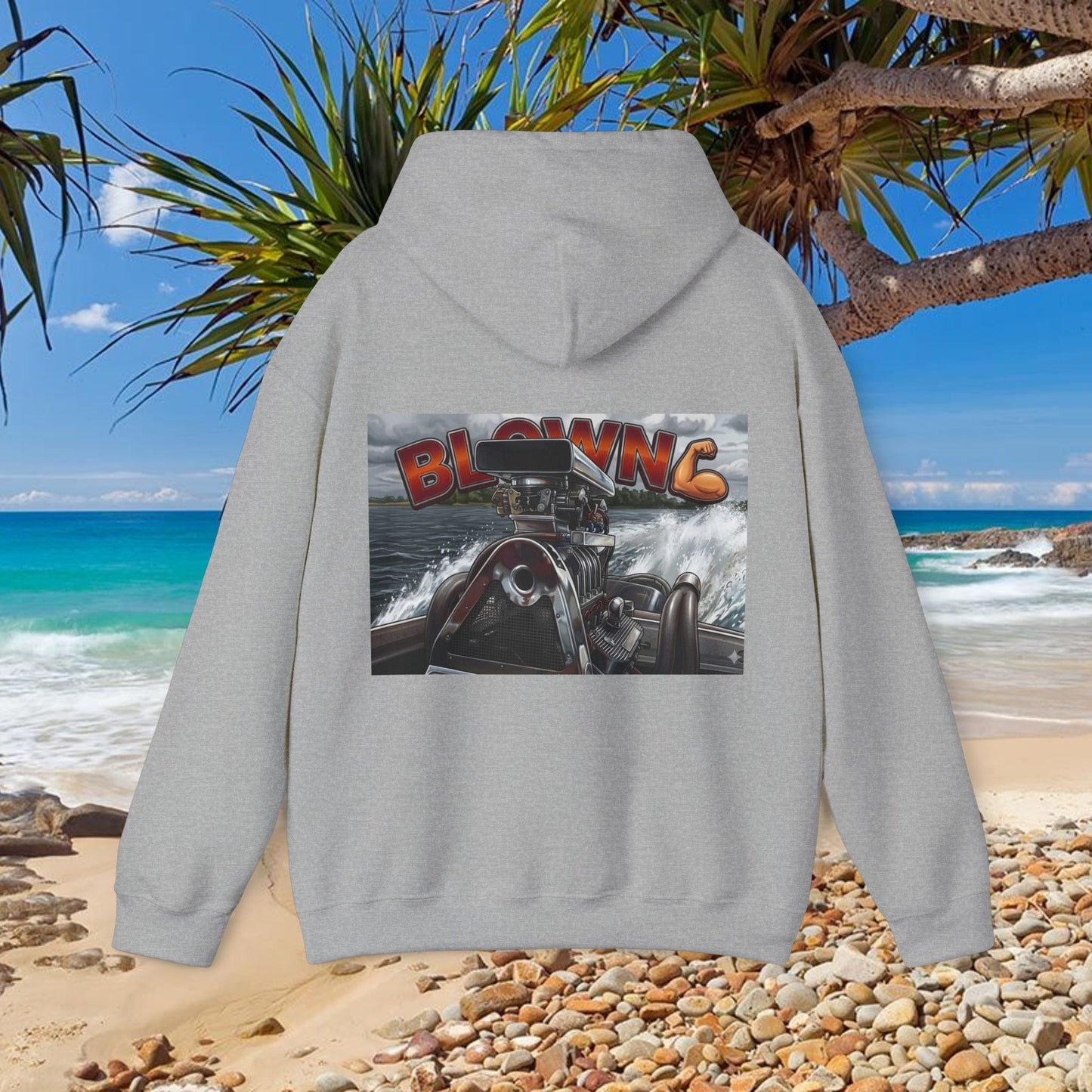 MIRAGE BLOWN MOTOR design from the Bad Lad Oz Ski Racing Tribute Collection Hoodies