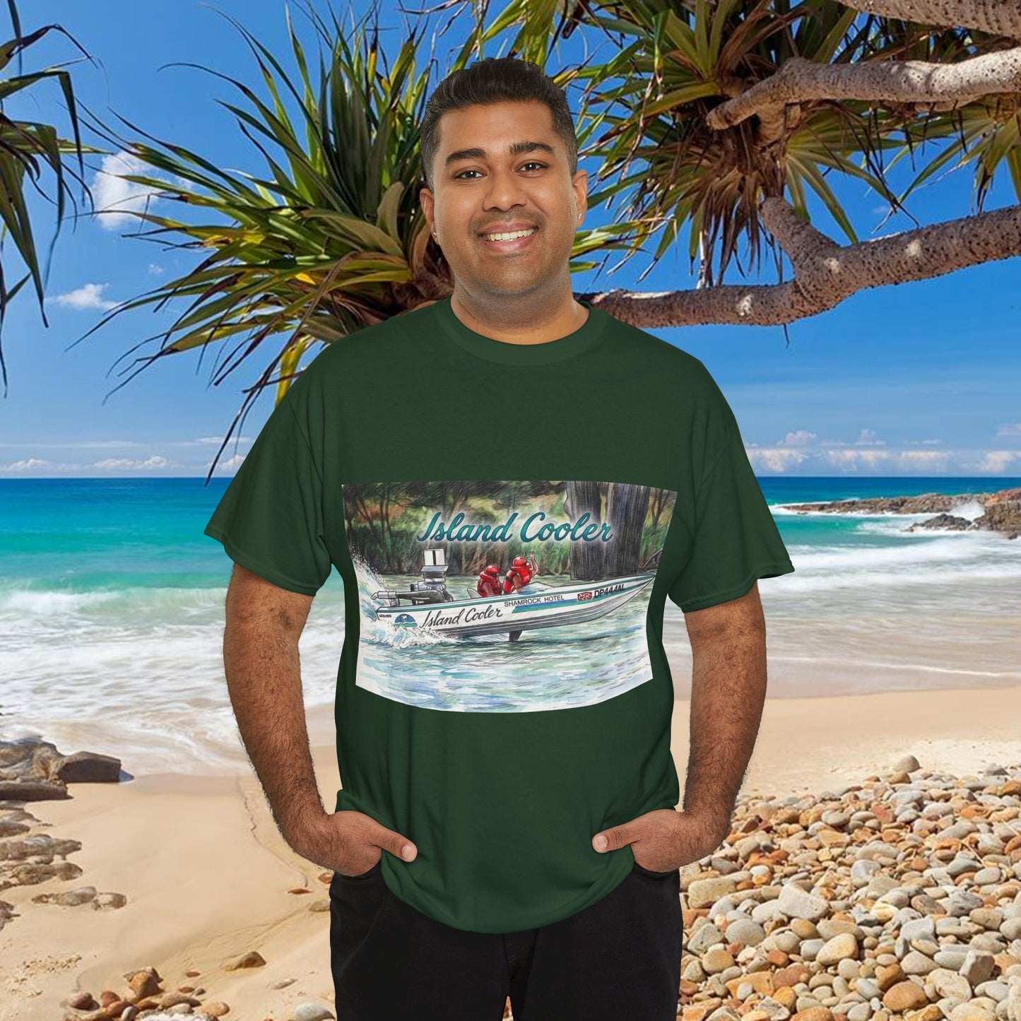 ISLAND 🏝️ COOLER Australian Water Ski Racing Tribute Range T-shirt Celebrates the Original Kings of the Murray