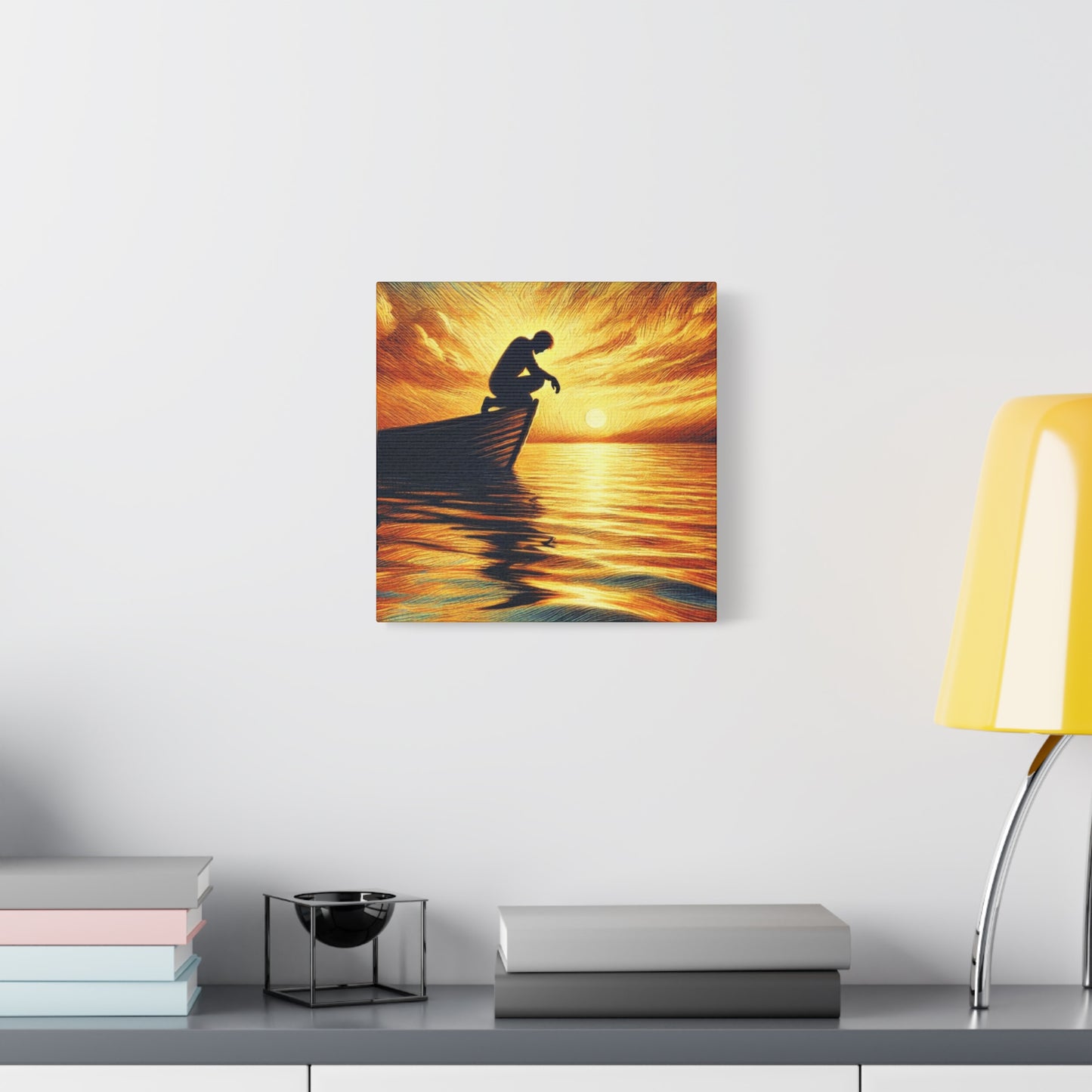 Hand Painted Canvas Wall Art Print - On The Lake