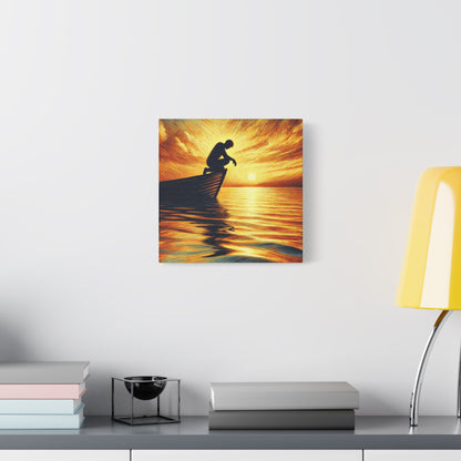 Hand Painted Canvas Wall Art Print - On The Lake