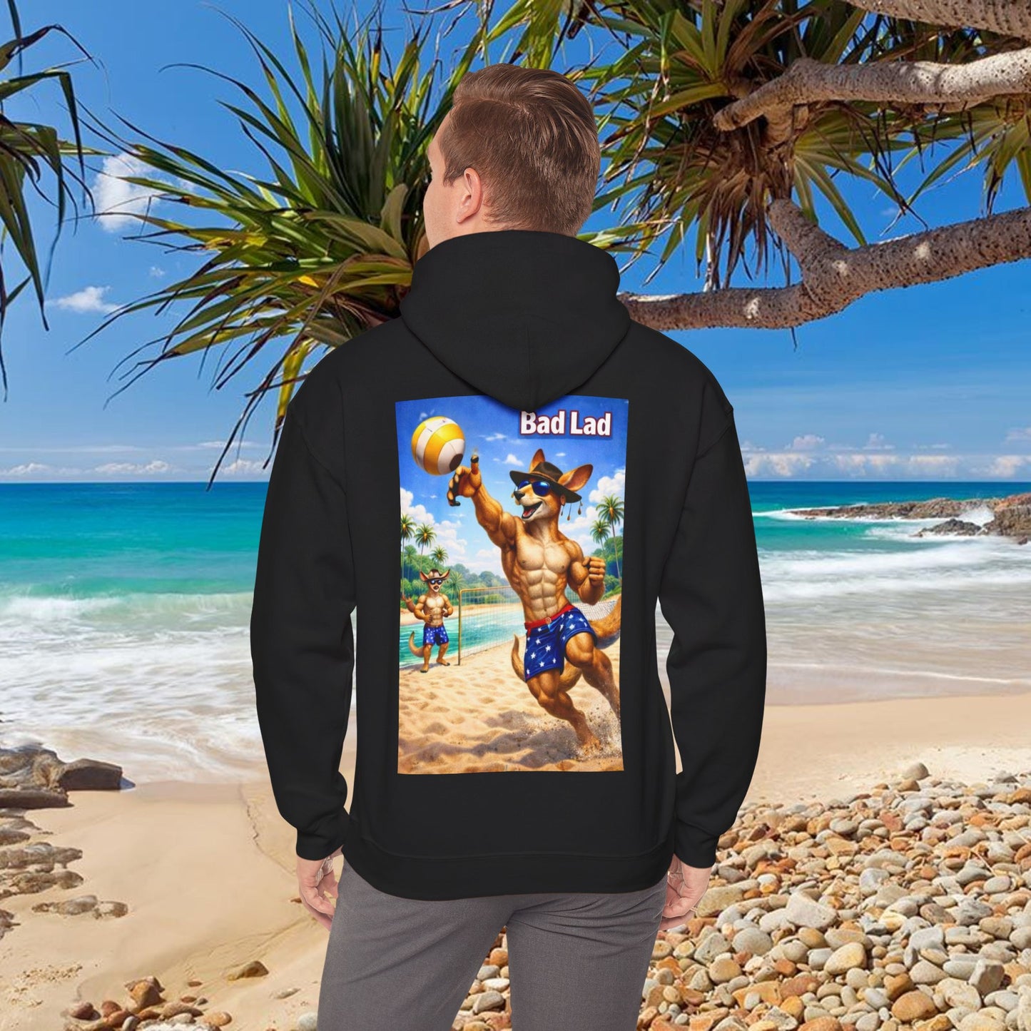 Bad Lad Oz Beach Volleyball Kangaroo Hoodie