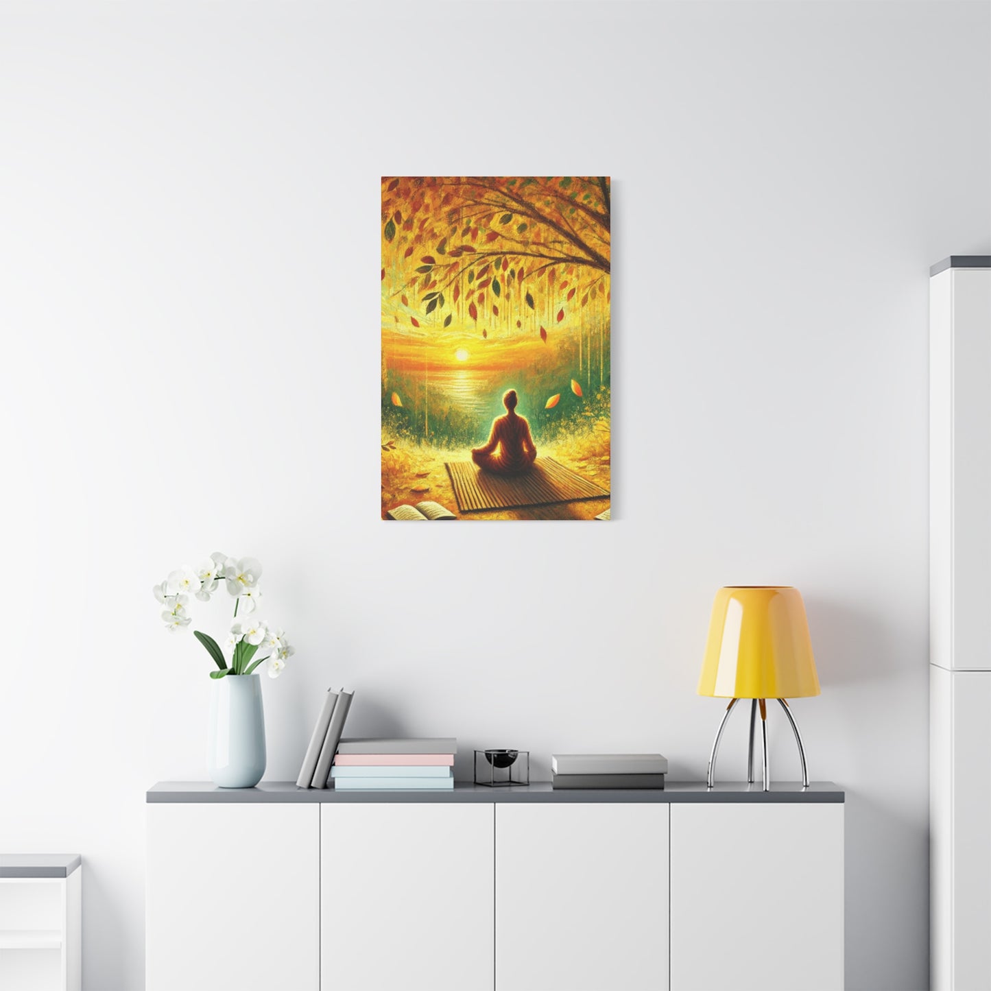Hand Painted Canvas Wall Art Print - Meditation