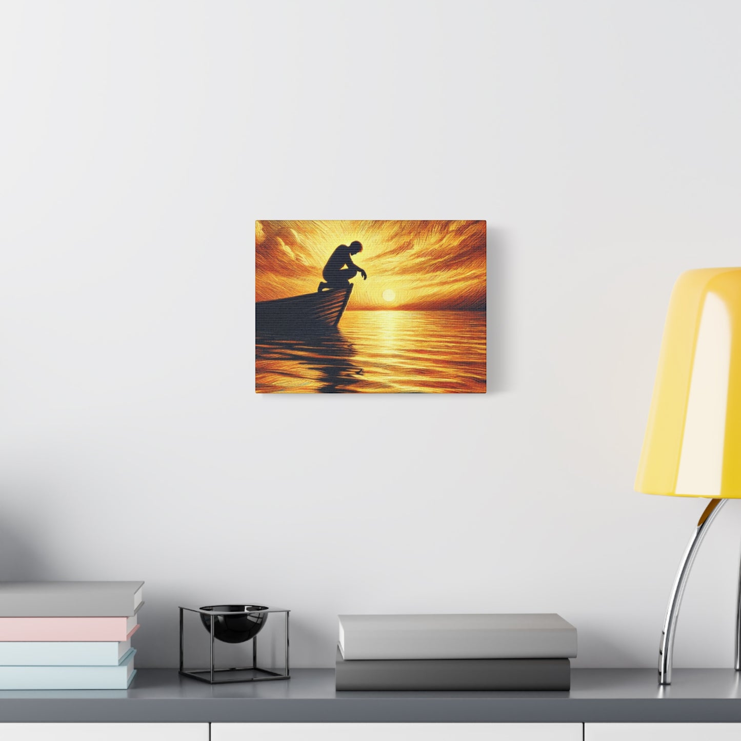 Hand Painted Canvas Wall Art Print - On The Lake