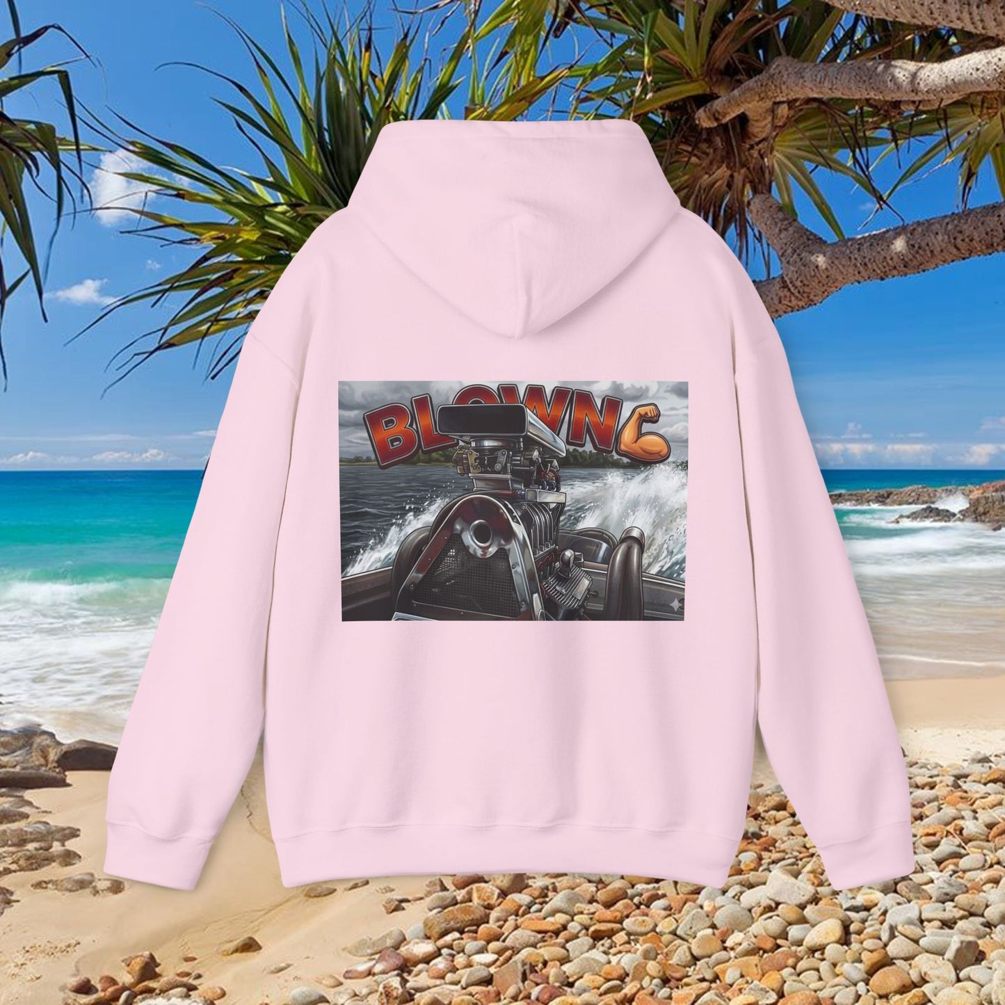 MIRAGE BLOWN MOTOR design from the Bad Lad Oz Ski Racing Tribute Collection Hoodies
