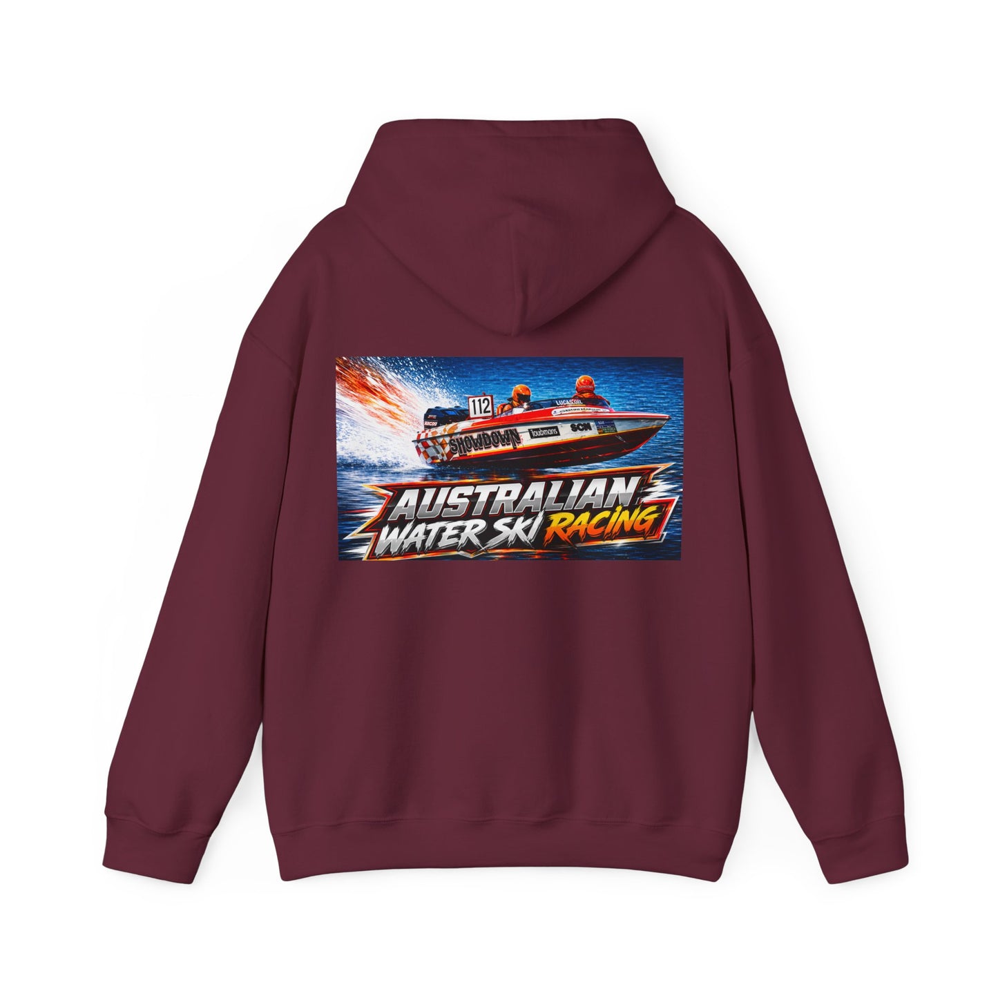 Australian Water Ski Racing Old School legend SHOWDOWN, is featured on this Bad Lad Tribute hoodie sweatshirt
