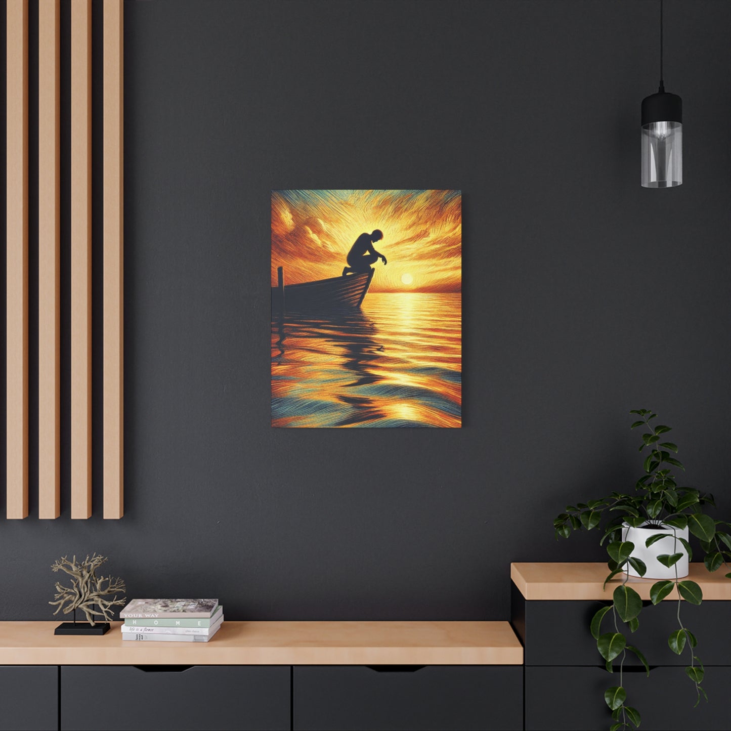 Hand Painted Canvas Wall Art Print - On The Lake