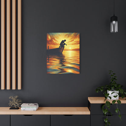 Hand Painted Canvas Wall Art Print - On The Lake