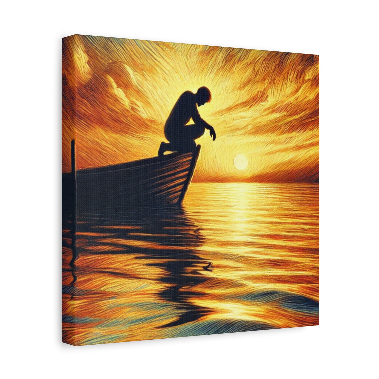 Hand Painted Canvas Wall Art Print - On The Lake