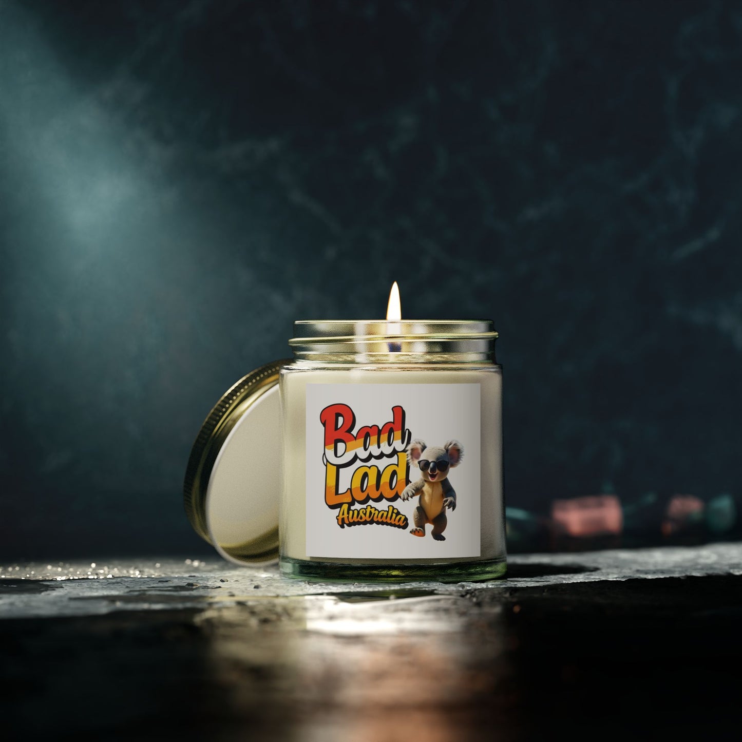 Bad Lad Koala Clear Glass Scented Candle