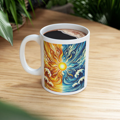 Bad Lad Ocean Sun Waves Coffee Cup