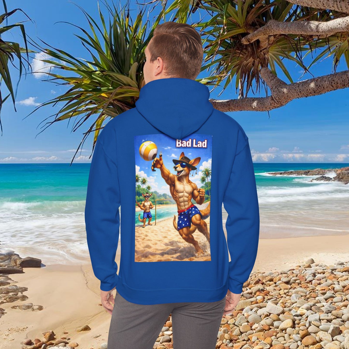 Bad Lad Oz Beach Volleyball Kangaroo Hoodie