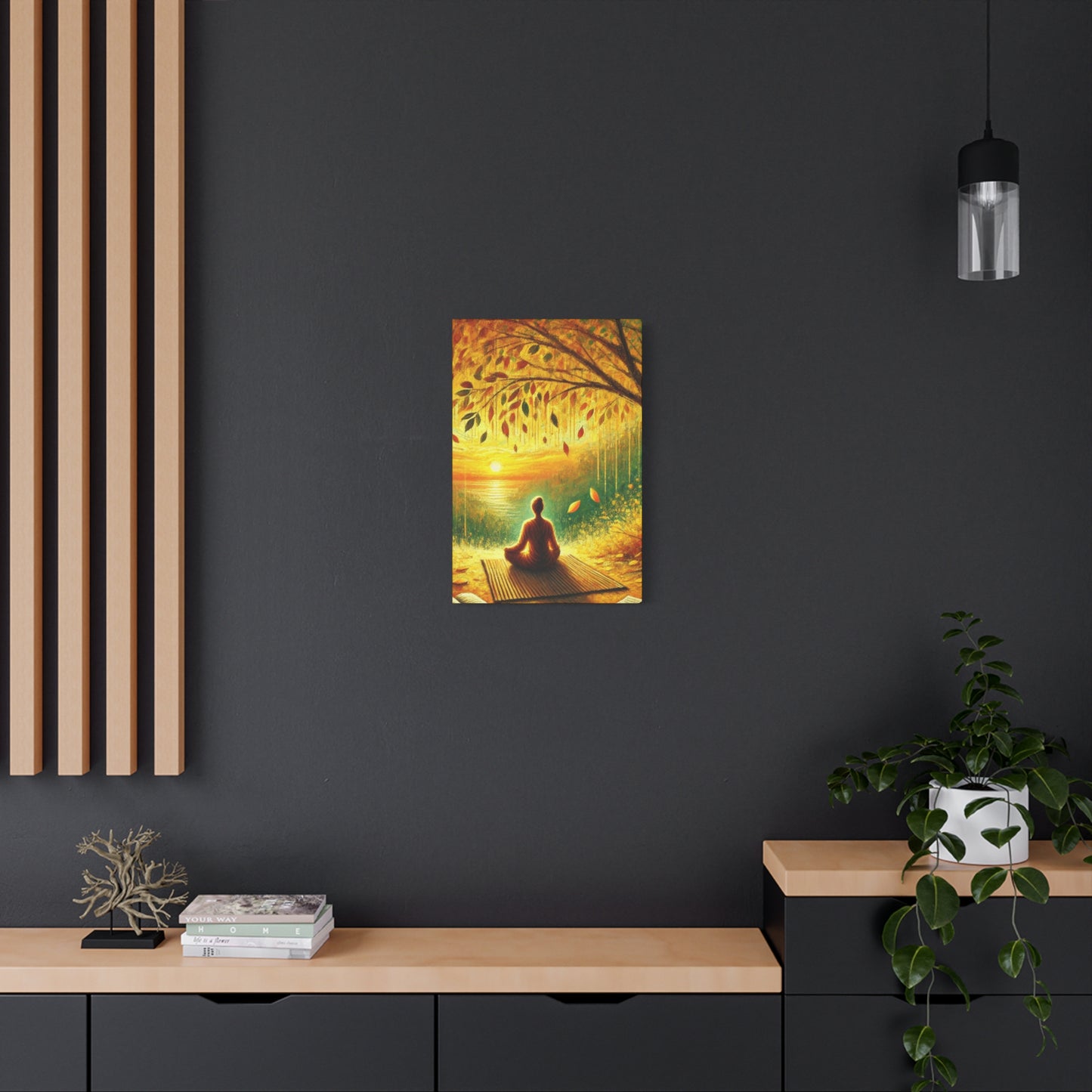 Hand Painted Canvas Wall Art Print - Meditation