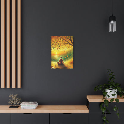Hand Painted Canvas Wall Art Print - Meditation