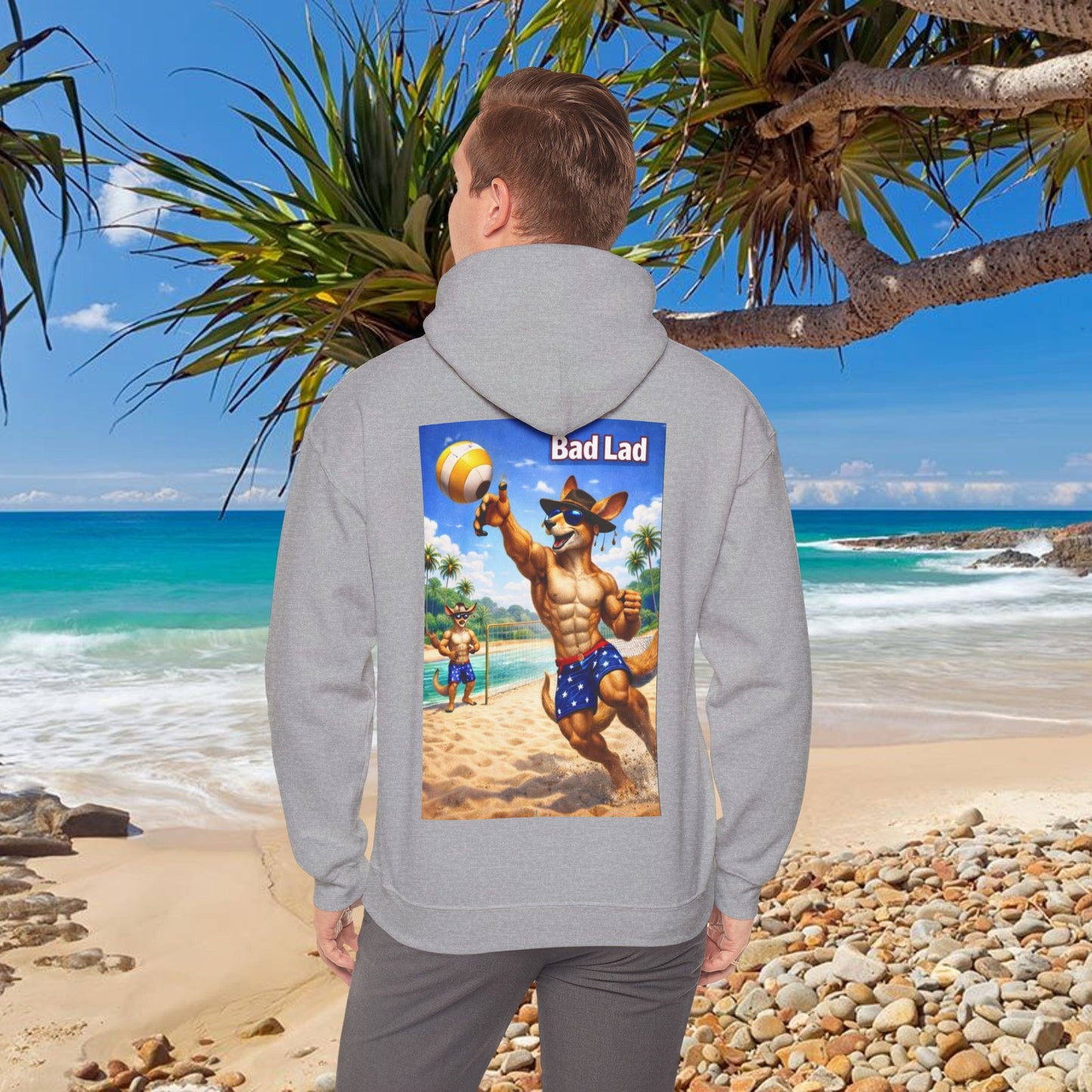 Bad Lad Oz Beach Volleyball Kangaroo Hoodie