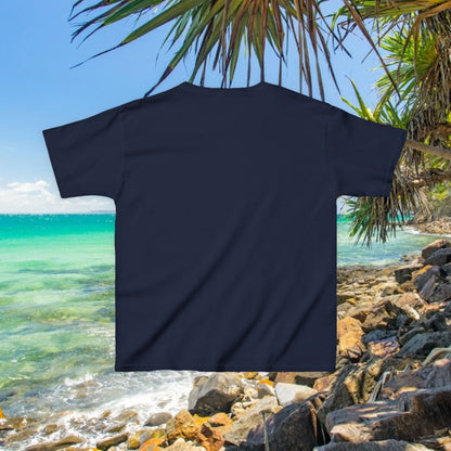 Bad Lad Australia Beach Bum Kids Unisex Tee - Fun, Aussie Pride Kids T-Shirt, featuring a Vibrant and Colourful Summer design