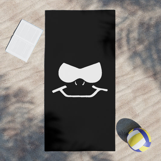 Bad Lad Smiley Beach Towel - Black