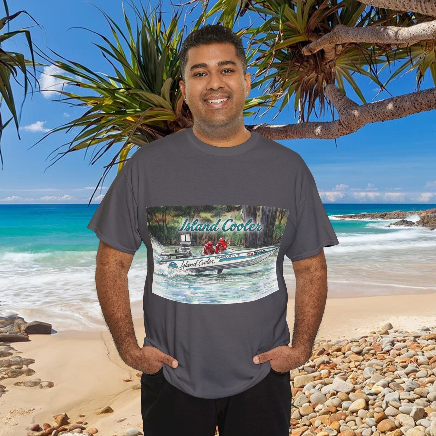 ISLAND 🏝️ COOLER Australian Water Ski Racing Tribute Range T-shirt Celebrates the Original Kings of the Murray