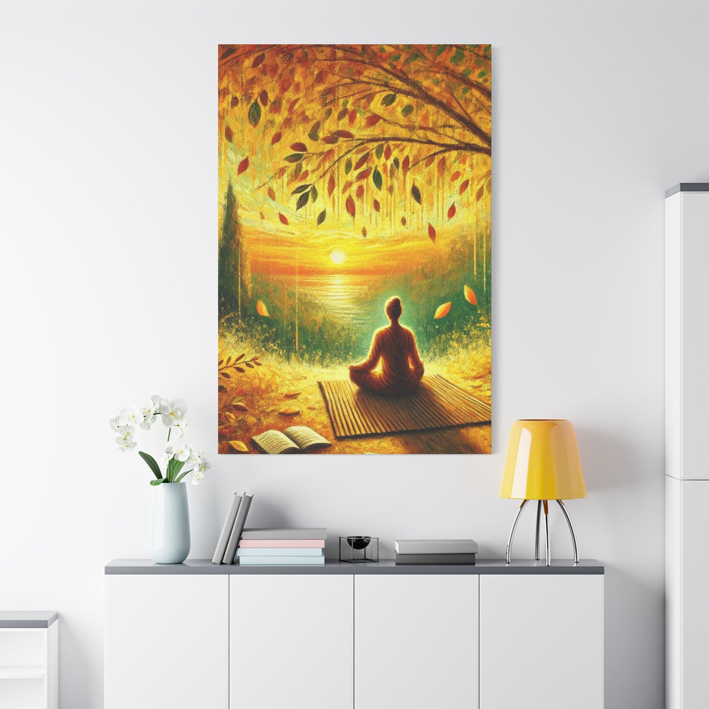 Hand Painted Canvas Wall Art Print - Meditation