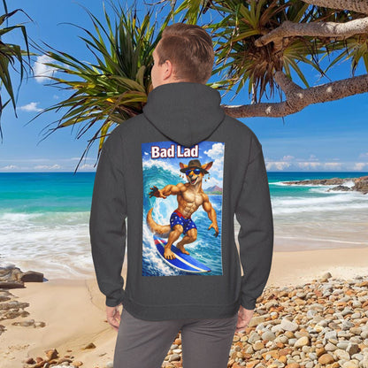 Bad Lad Oz Surfing Kangaroo Unisex Hoodie