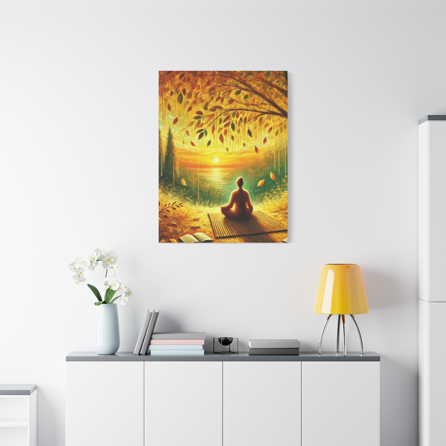 Hand Painted Canvas Wall Art Print - Meditation