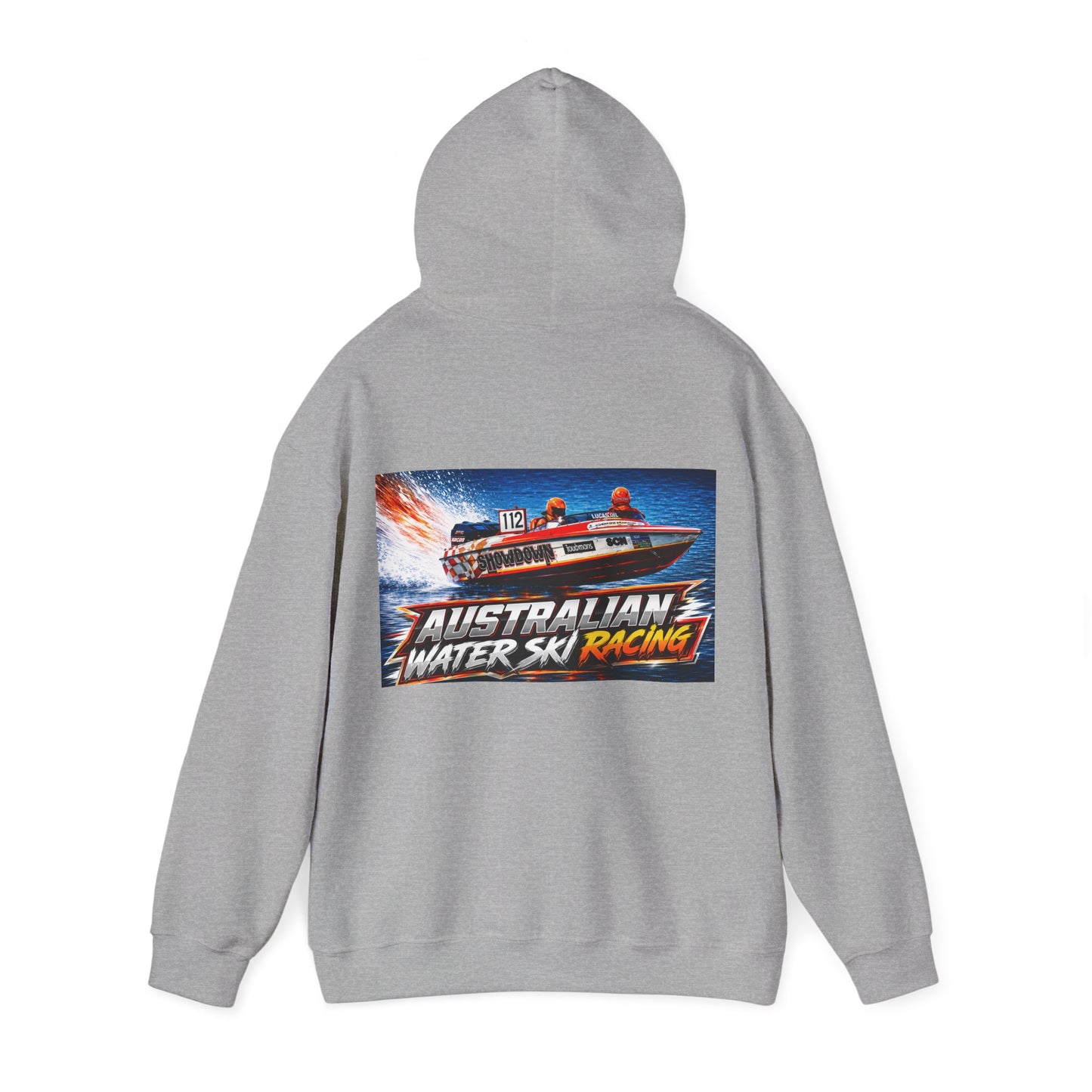 Australian Water Ski Racing Old School legend SHOWDOWN, is featured on this Bad Lad Tribute hoodie sweatshirt