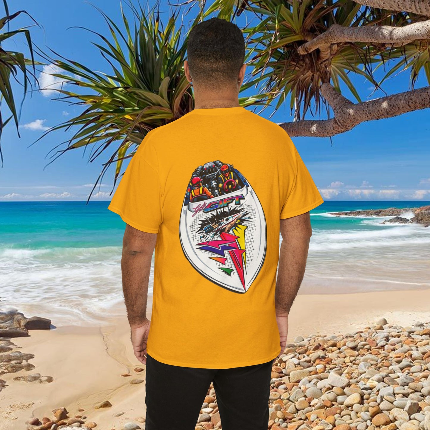 LIMITTED ADDITION Gods Gift Front & Back Waterski Racing Tribute Tee | Twin Turbo Old School Aussie Champion Game Changer
